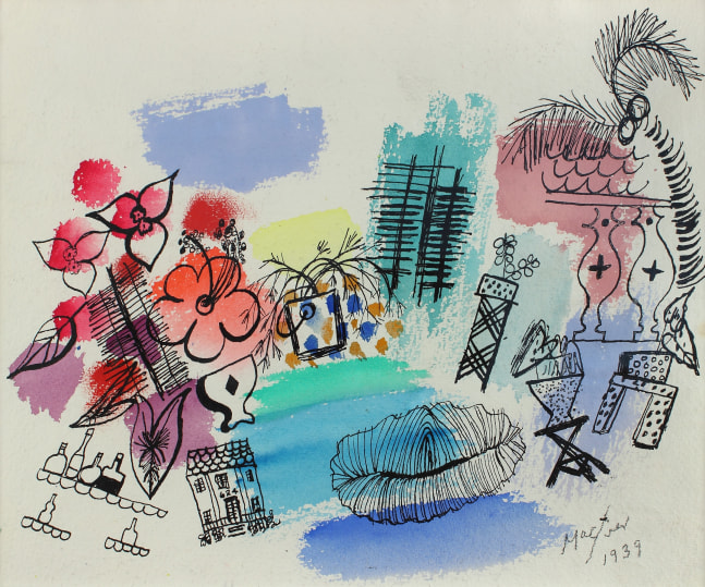 Untitled (Elizabeth Bishop&amp;#39;s House), 1939, watercolor and ink on paper, 11 1/4 x 13 3/4 inches