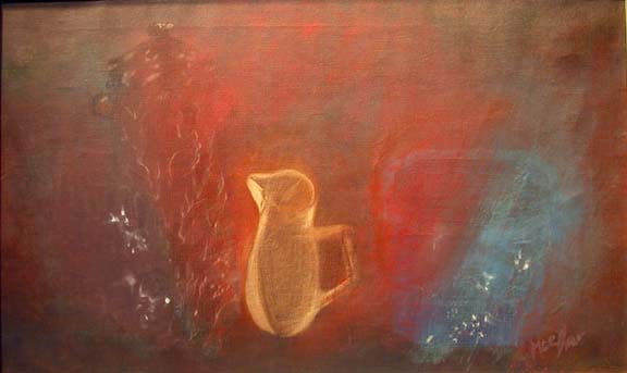 Little White Pitcher, 1980, oil on canvas, 15 1/2 x 24 inches