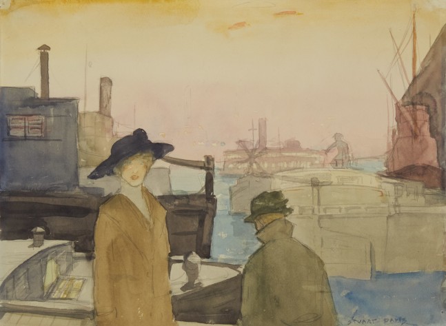 The River, 1913, graphite and watercolor on paper, 10 1/4 x 14 1/2 inches