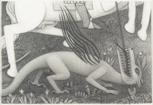 Man, No Man, 2022, graphite on paper, 7 1/8 x 10 1/4 inches