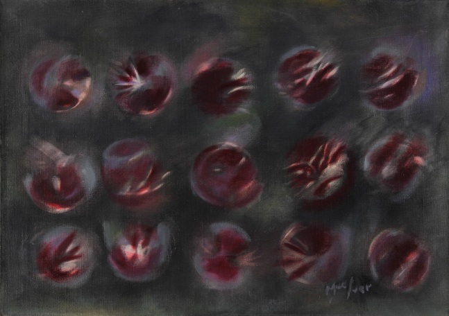 Loren MacIver, Subway Lights, 1980, oil on canvas, 17 3/4 x 24 inches