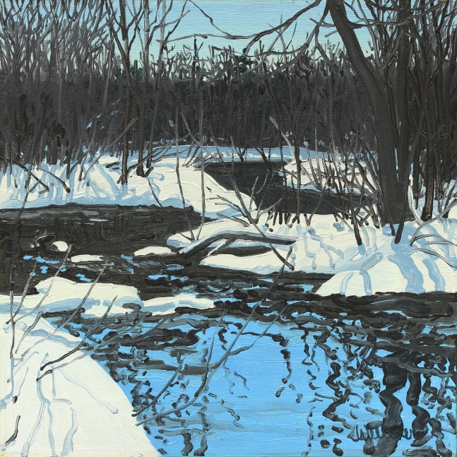 Winter Stream, oil on canvas, 16 x 16 inches