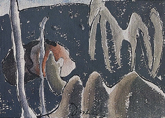 Red, White and Green, 1940, watercolor on paper, 5 1/16 x 7 inches