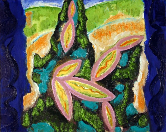 Woodbine #3 (Tower), 2008, oil on panel, 15 3/4 x 19 3/4 inches