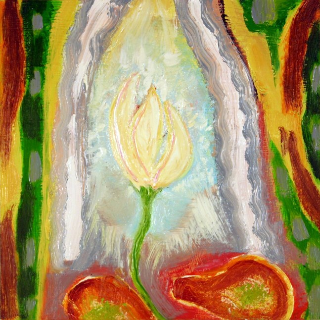 Summer Flower #6,&amp;nbsp;2008, oil on panel, 9 3/4 x 9 3/4 inches