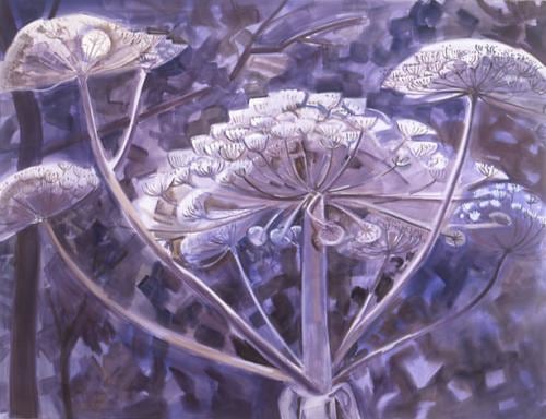 Cow Parsnip in Moonlight, 2003, oil on linen, 52 x 68 inches
