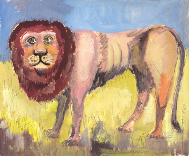 Lion (Blue Sky),&amp;nbsp;ca. 1970s, oil and pencil on paper, 14 3/4 x 17 13/16 inches&amp;nbsp;