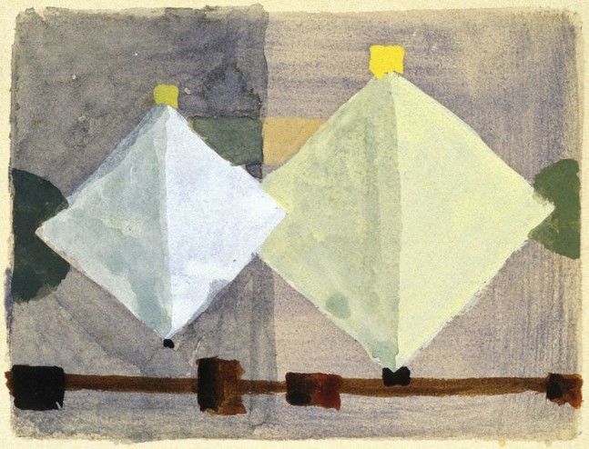 Study for the Brothers, 1942, watercolor on paper, 3 15/16 x 5 1/2 inches