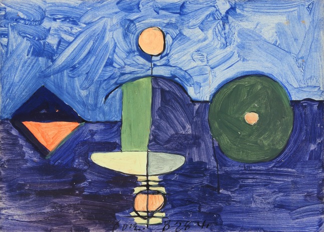 Arthur Dove, Untitled #9, 1941, watercolor and ink on paper, 4 x 5 1/2 inches