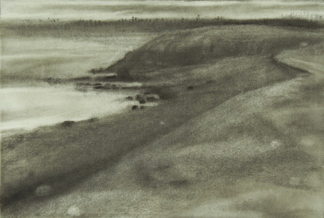 Nearing Thrumcap, 1982, charcoal on paper, 7 x 10 1/2 inches