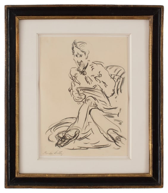 Marsden Hartley, Portrait of the Artist, 1909, black crayon on paper, 12 x 8 3/4 inches