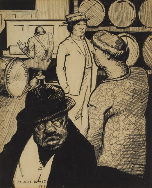 Barrel House&amp;mdash;Newark, 1913, graphite and ink on paper, 19 1/8 x 15 3/8 inches