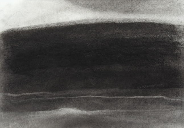 4 OCT 07, 2007, charcoal on paper, 7 1/4 x 10 1/2 inches