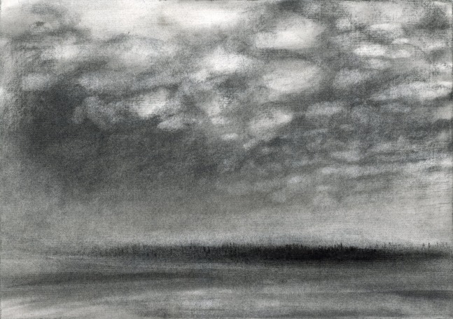 Toward Manset, 1982, charcoal on paper, 7 3/8 x 10 3/8 inches