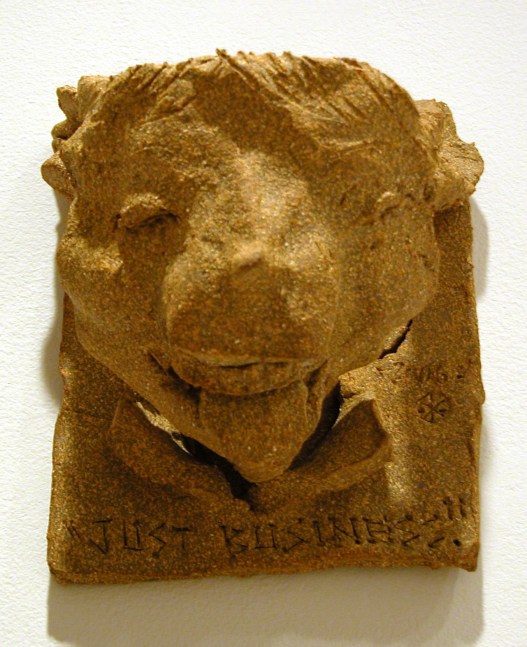 Just Business, 2006, terracotta, 6 1/4 x 5 x 5 inches