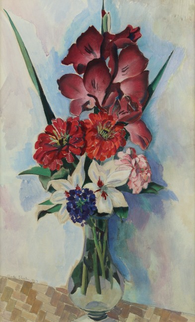 Summer Flowers, 1927, watercolor and pencil on paper, 22 3/4 x 14 inches