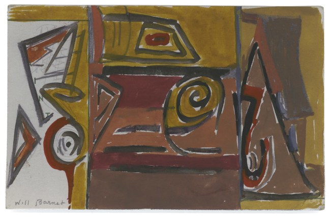Untitled, c. 1954-1959, mixed media on paper, 3 7/8 x 6 1/16 inches