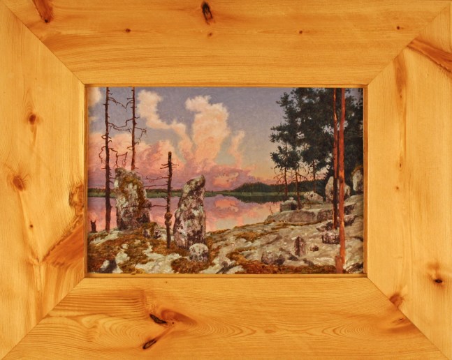 Sagakatch, 2009, oil on board, 15 x 18 3/4 inches,&amp;nbsp;including artist&amp;#39;s hand painted frame