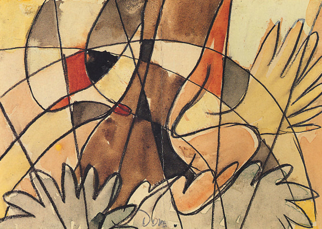 Swinging in the Park, 1930, watercolor on paper, 4 5/8 x 6 3/4 inches