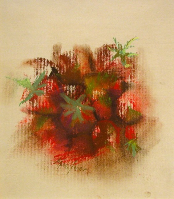 Fraises, c. 1966-1969, pastel on paper, 14 x 21 inches