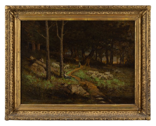 Edward Mitchell Bannister, Sheep Grazing, 1881, oil on canvas, 22 x 30 inches
