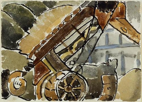 Gas Shovel, 1940, watercolor, 5 x 7 inches