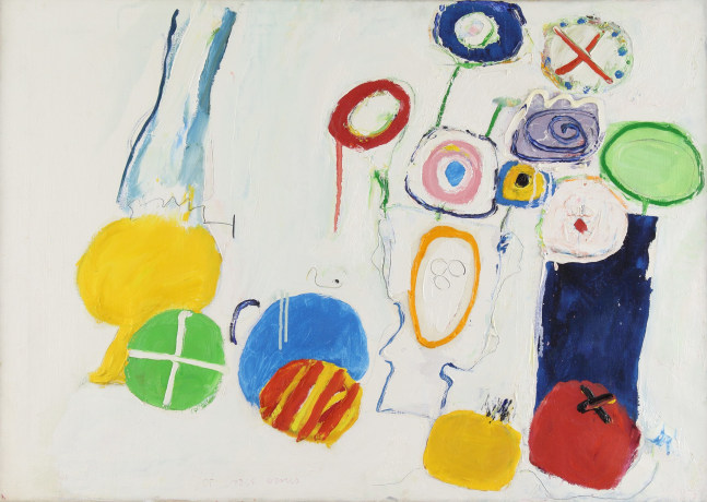 Hot Cross Buns, 1967, oil on canvas, 19 3/4 x 27 1/2 inches