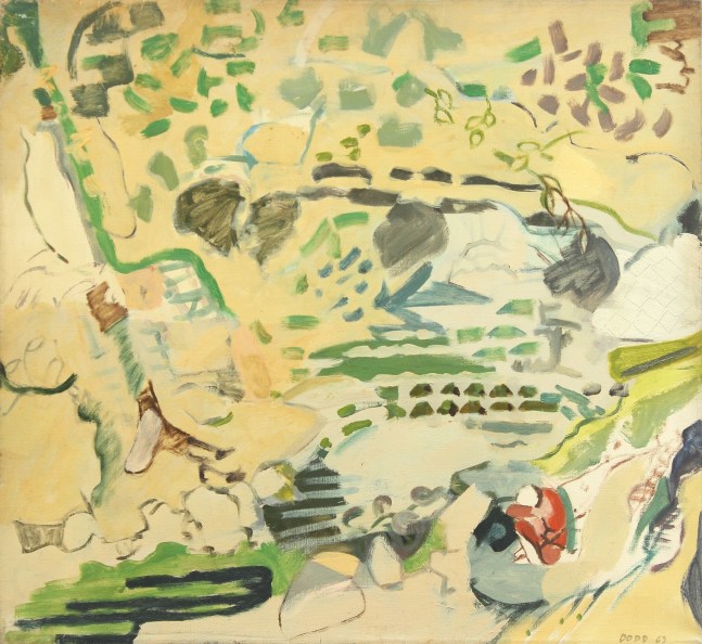 Figure in Landscape, 1962-63, oil on linen, 22 x 24 inches