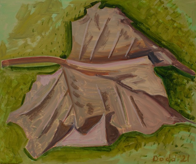 Fallen Maple Leaf, 2021, oil on Masonite, 10 x 12 inches