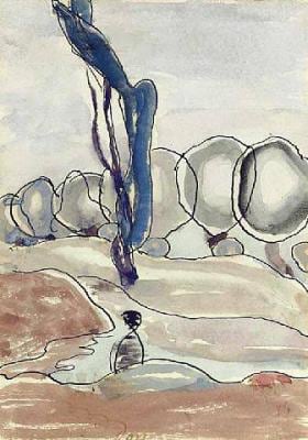 Trees II, 1934, watercolor on paper, 7 x 4.8 inches