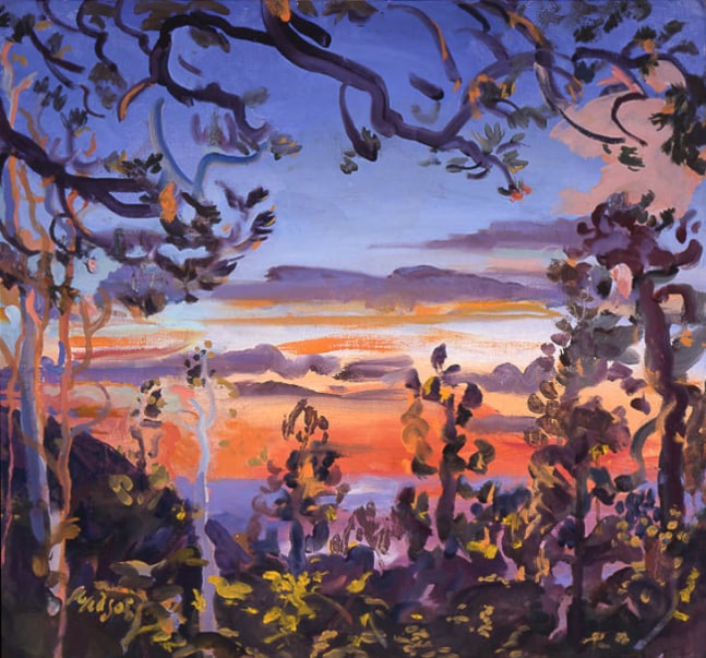 Adele Alsop, Big Pine Sunset, 2001-02, oil on canvas, 24 x 26 inches