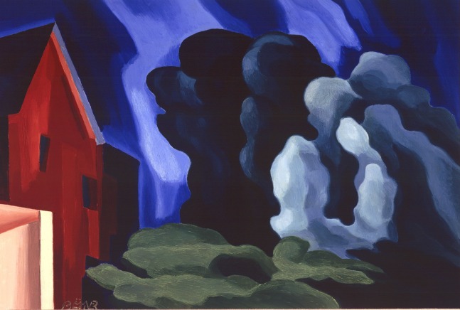 Oscar Bluemner,&amp;nbsp;Stirring Shades, 1927, oil on wood panel, 10 x 14 1/8 inches