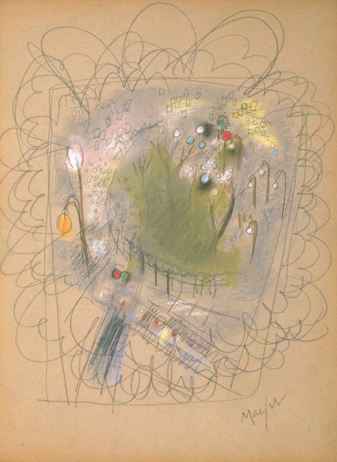 Town Flowers,&amp;nbsp;1935, pastel and graphite on paper, 9 x 11 3/4 inches