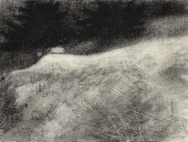 Atmospheric charcoal landscape drawing