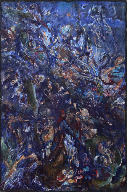 Woods In Lubec, ca. 1975, oil on canvas, 72 x 48 inches