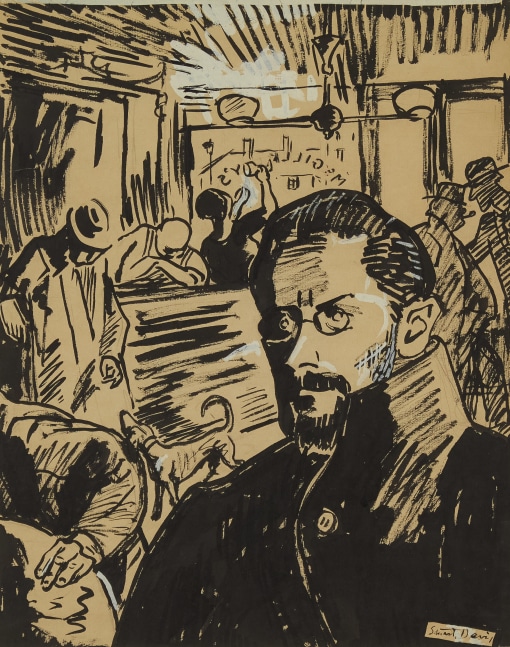 James Joyce, 1922, gouache, graphite and ink on paper, 20 5/8 x 16 3/8 inches