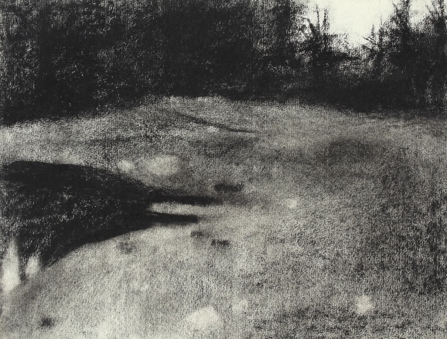 Dark Pool, c. 1958, charcoal on paper, 10 1/8 x 13 inches