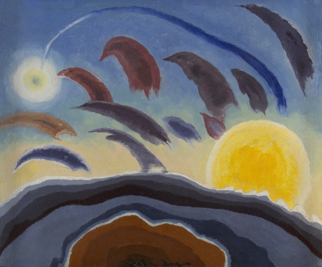 Sun and Moon, 1932, oil on canvas, 18 1/4 x 22 inches. Private Collection.