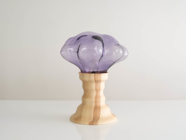 FRIDA FJELLMAN
Dreamy Gas Cloud, 2024
Mold-blown glass, ash wood
21&amp;quot; H x 17&amp;quot; W x 12.5&amp;quot; D