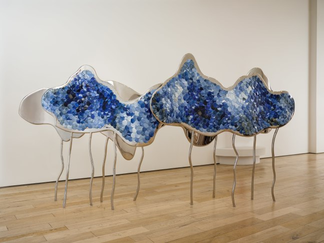 LIN WANG
On the Other Side of the World, 2025
Glazed porcelain, stainless steel
66.5&amp;quot; H x 113&amp;quot; W x 31&amp;quot; D