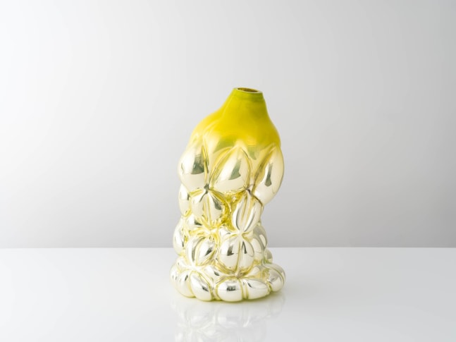 HANNA HANSDOTTER 
Baroque Love, Soft Yellow Metallic, 2023
Sand-blasted and mold-blown glass, mirrored
20" H x 12" Dia.