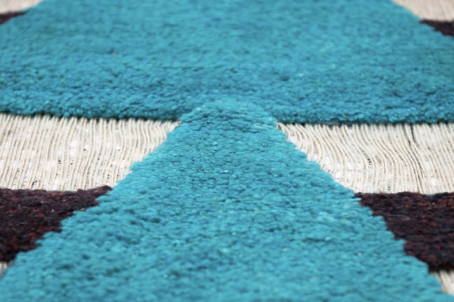 TAHER ASAD-BAKHTIARI
Tribal Weave, 2024
Wool, tie-dyed kilim with warp exposed
173.25&amp;quot; L x 31.5&amp;quot; W