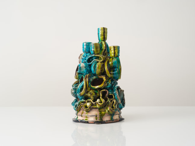 GRAHAM MARKS
Fruit Bowl Candelabra, 2024
Glazed stoneware, thrown, coiled, and pinched
18.5" H x 10" Dia.