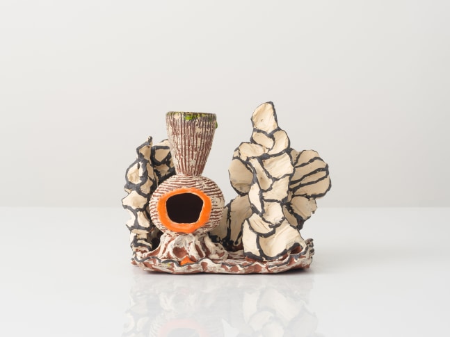 GRAHAM MARKS
Candelabra, 2023
Glazed stoneware, thrown and pinched
7&amp;quot; H x 9.5&amp;quot; W x 5.5&amp;quot; D