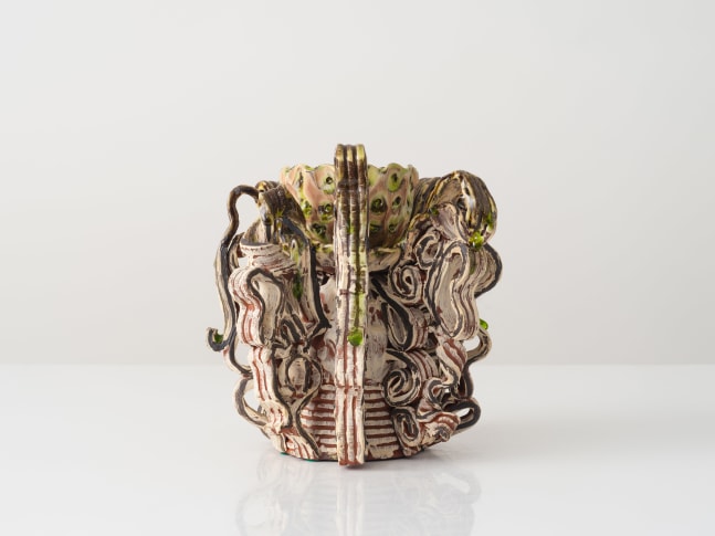 GRAHAM MARKS
Candelabra, 2024
Glazed stoneware, thrown, coiled, and pinched
8.5&amp;quot; H x 9.5&amp;quot; Dia.