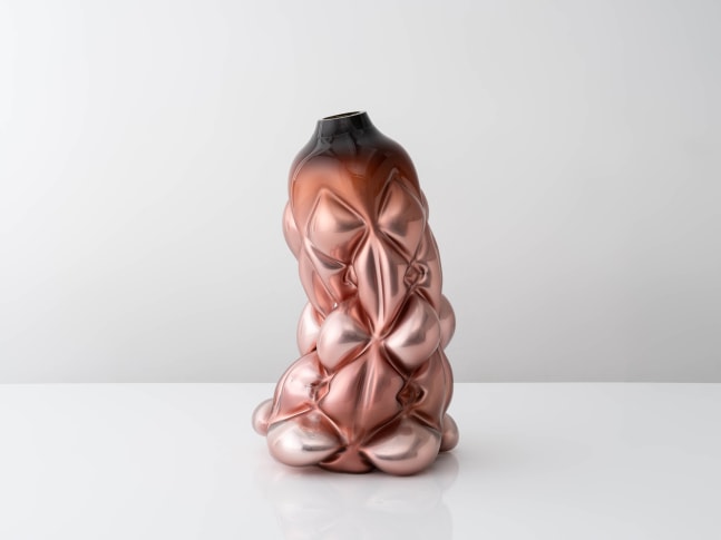 HANNA HANSDOTTER 
Quilted Print, Burgundy Metallic, 2023
Mold-blown glass, mirrored
22.5" H x 13" Dia.