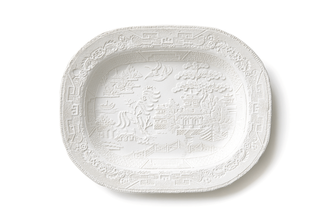 CAROLINE SLOTTE
Ceramic Wall Plate from the Series &amp;quot;Tracing&amp;quot;, 2023
Reworked ceramic
14&amp;quot; H x 19&amp;quot; W