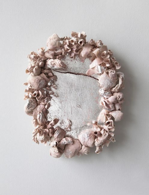 VEERA KULJU
Haze/Auer, 2019
Glazed porcelain, silver leaf, hand-built
21.5&amp;rdquo; H x 17.5&amp;rdquo; W x 4&amp;rdquo; D