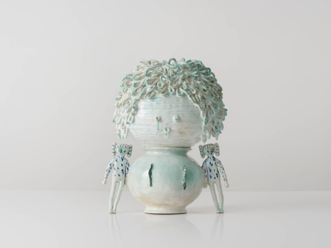 EUN-HA PAEK
Mongmong Moon Jar Curly Hair with Guards, 2024
Glazed stoneware
6.25" H x 12" W x 8" D