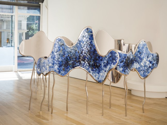 LIN WANG
On the Other Side of the World, 2025
Glazed porcelain, stainless steel
61.5&amp;quot; H x 121&amp;quot; W x 17.5&amp;quot; D